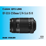 Canon EF-S55-250mm f 4-5.6 IS II manual cover